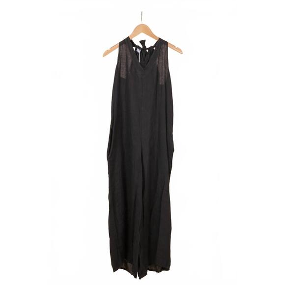 LA MAISON DES FIBRES NATURELLES Pants - NEW LA MAISON DES FIBRES NATURELLES women's linen jumpsuit in anthracite grey